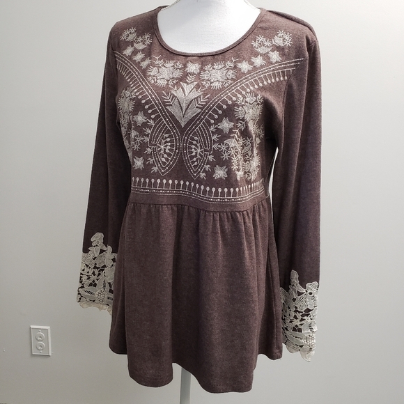 Tennessee Honey Tops - Tennessee Honey Womens Embroidered Lace Top Size Small